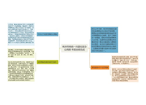 株洲市将统一兴建社区办公用房 年底全部完成