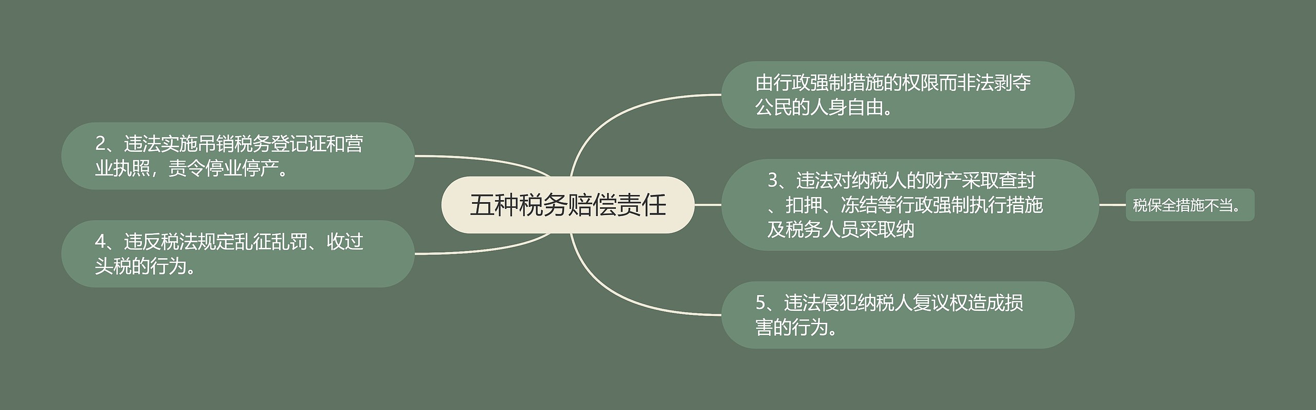 五种税务赔偿责任思维导图