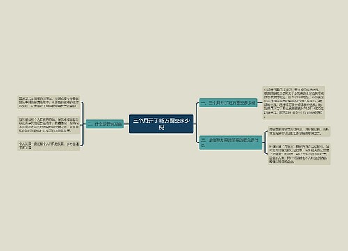 三个月开了15万票交多少税