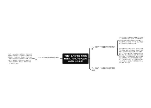 个体户个人经营所得税怎样计算，个体户个人经营所得税怎样申报