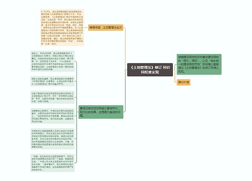 《土地管理法》修订 同价同权难实现