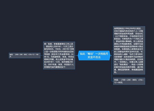 如此“筹划”一次性数月奖金不合法