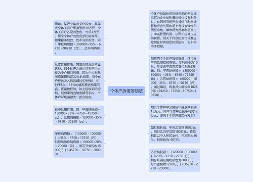 个体户拆借筹划法