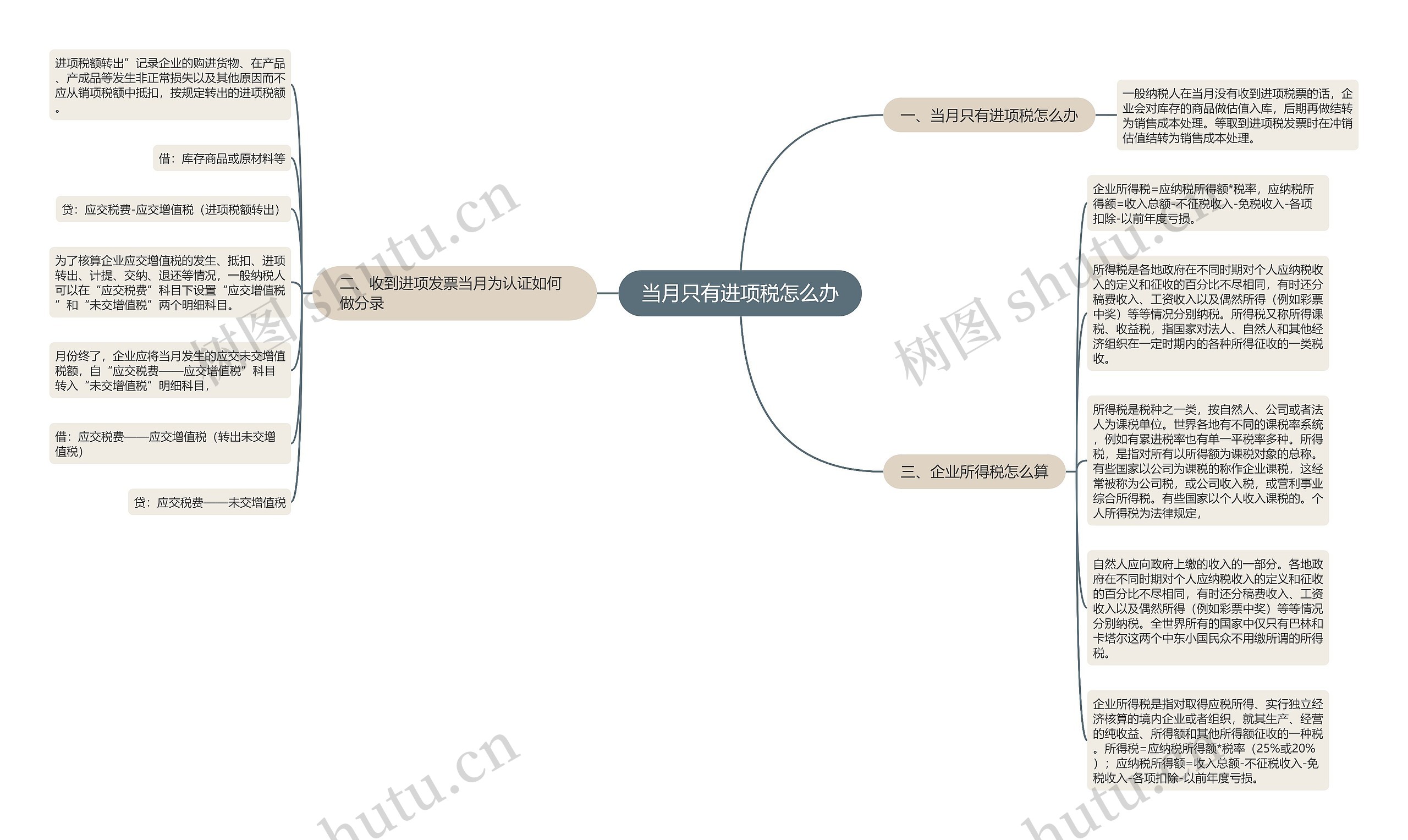 当月只有进项税怎么办思维导图