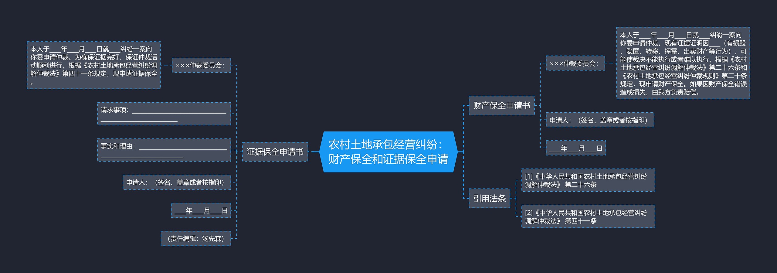 农村土地承包经营纠纷：财产保全和证据保全申请思维导图