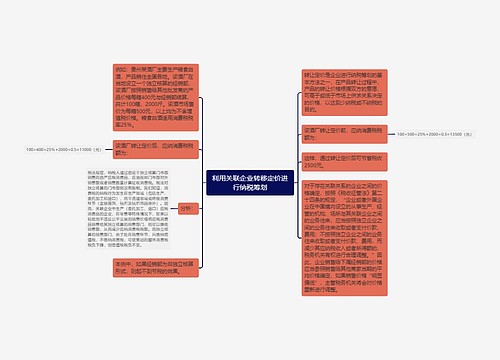 利用关联企业转移定价进行纳税筹划