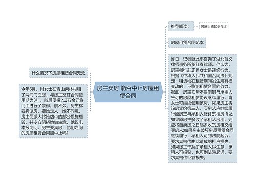 房主卖房 能否中止房屋租赁合同