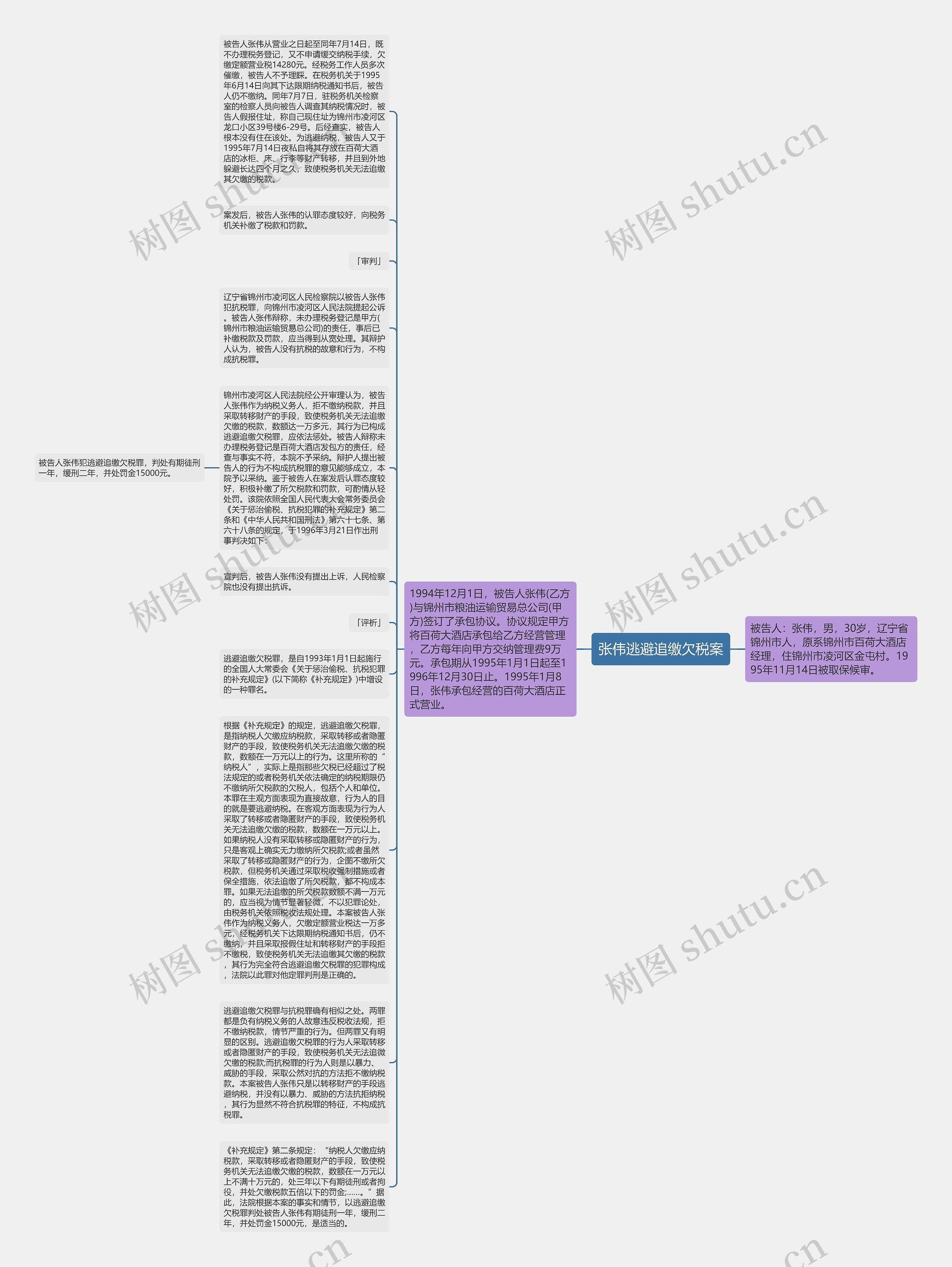 张伟逃避追缴欠税案思维导图