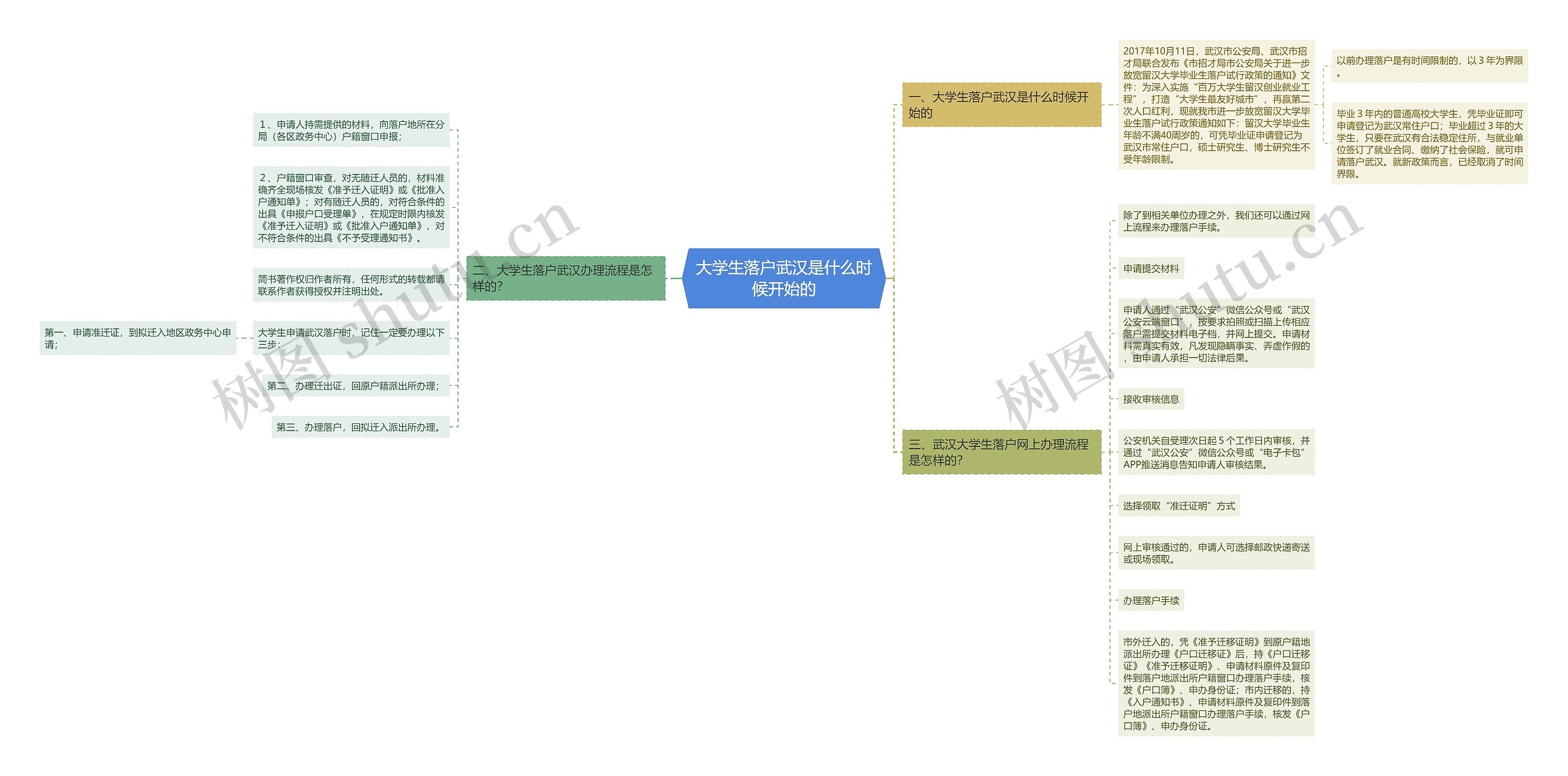 大学生落户武汉是什么时候开始的思维导图