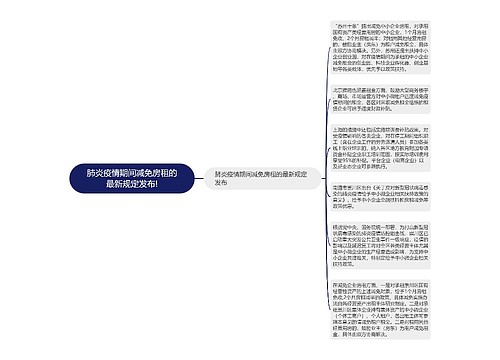 肺炎疫情期间减免房租的最新规定发布!