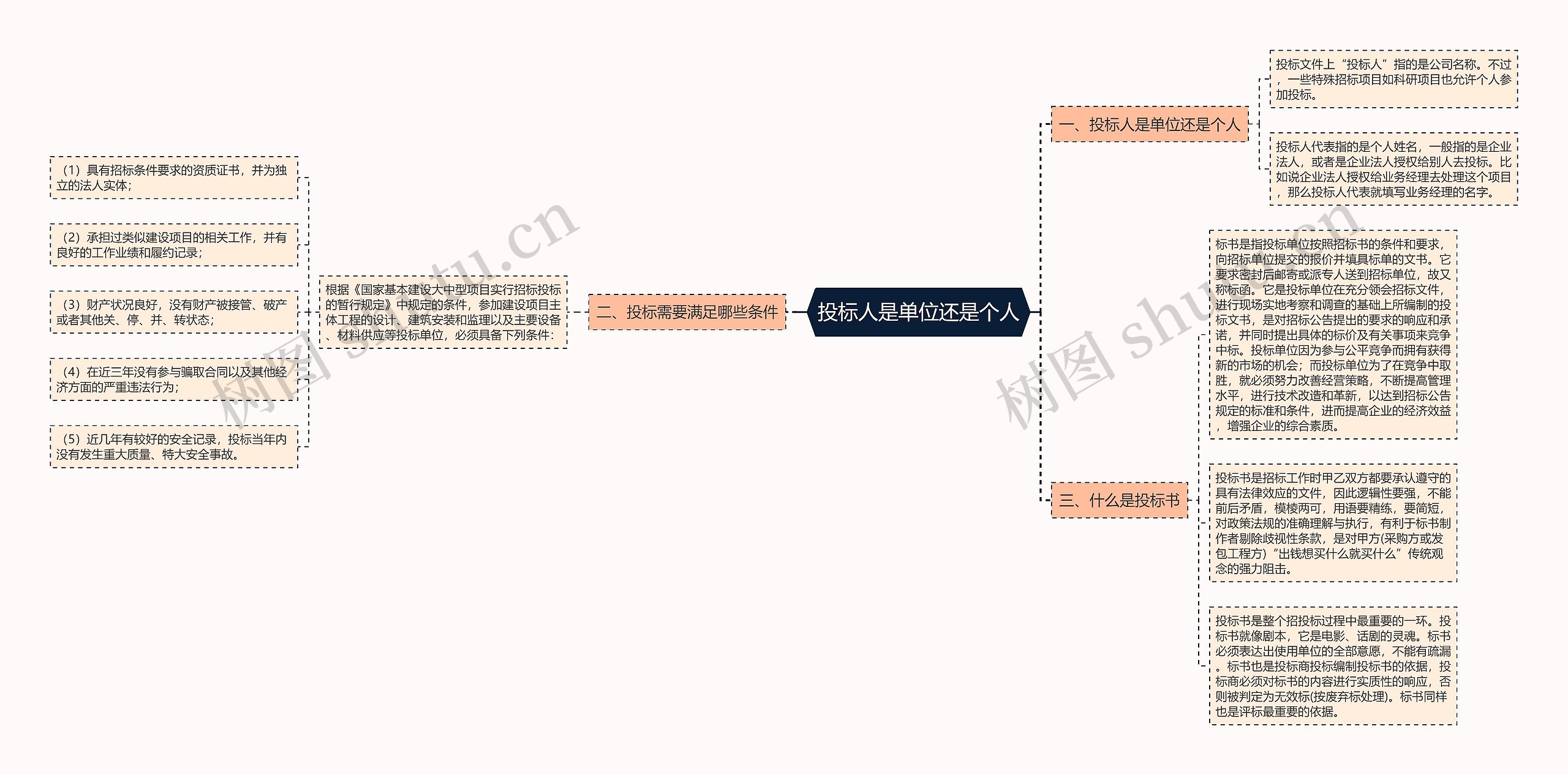 投标人是单位还是个人思维导图