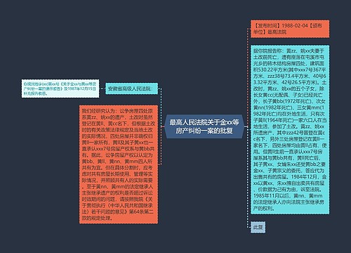 最高人民法院关于金xx等房产纠纷一案的批复