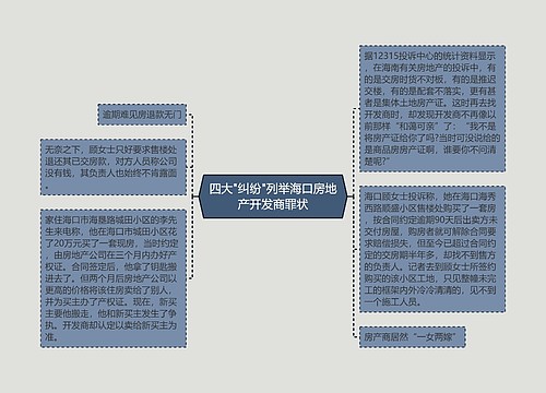 四大"纠纷"列举海口房地产开发商罪状