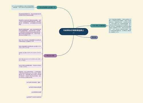 专家帮你仔细算算税费之一