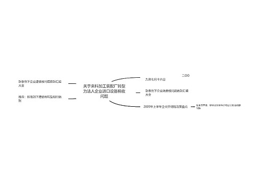 关于来料加工装配厂转型为法人企业进口设备税收问题