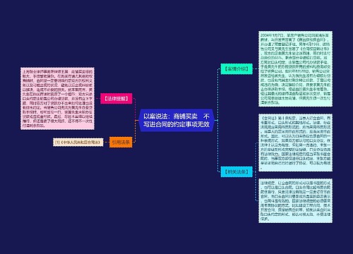 以案说法：商铺买卖　不写进合同的约定事项无效