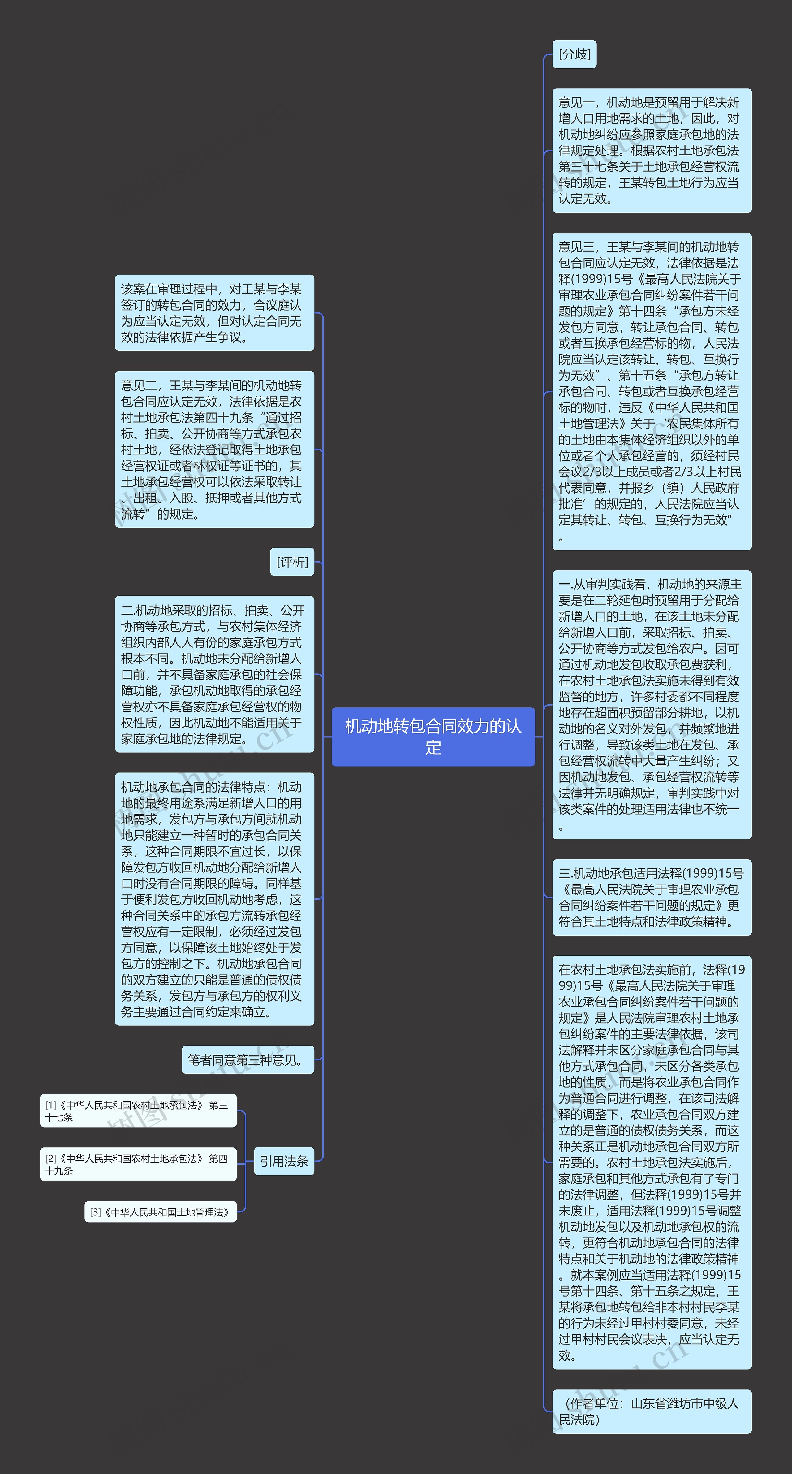 机动地转包合同效力的认定思维导图