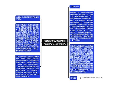 市政管委会诉建筑安装公司全逾期完工违约赔偿案