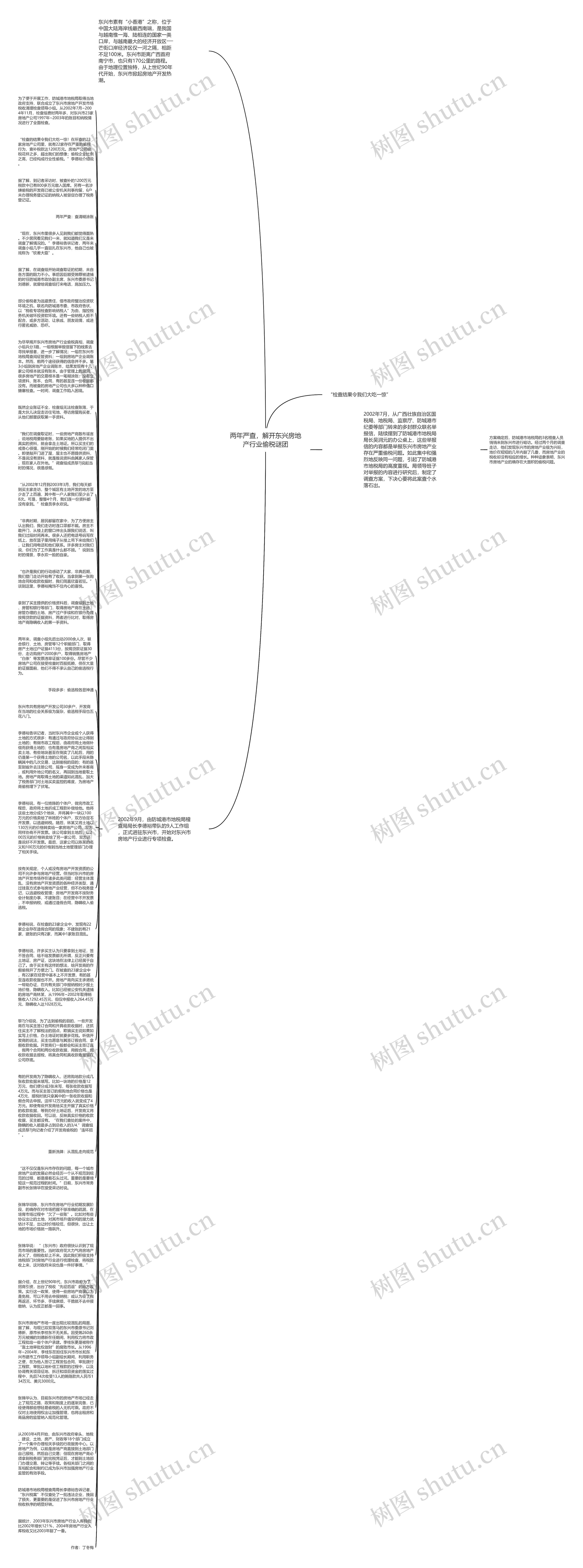 两年严查，解开东兴房地产行业偷税谜团思维导图