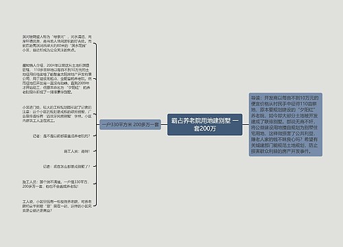 霸占养老院用地建别墅 一套200万