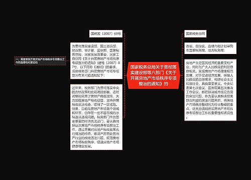 国家税务总局关于贯彻落实建设部等八部门《关于开展房地产市场秩序专项整治的通知》的