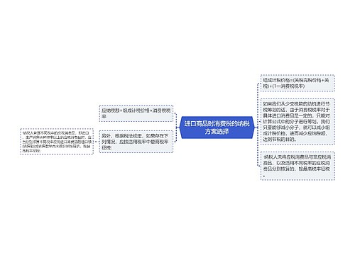 进口商品时消费税的纳税方案选择