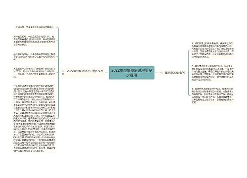 2022单位集资房过户要多少费用