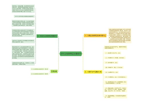 农村土地使用证办理条件