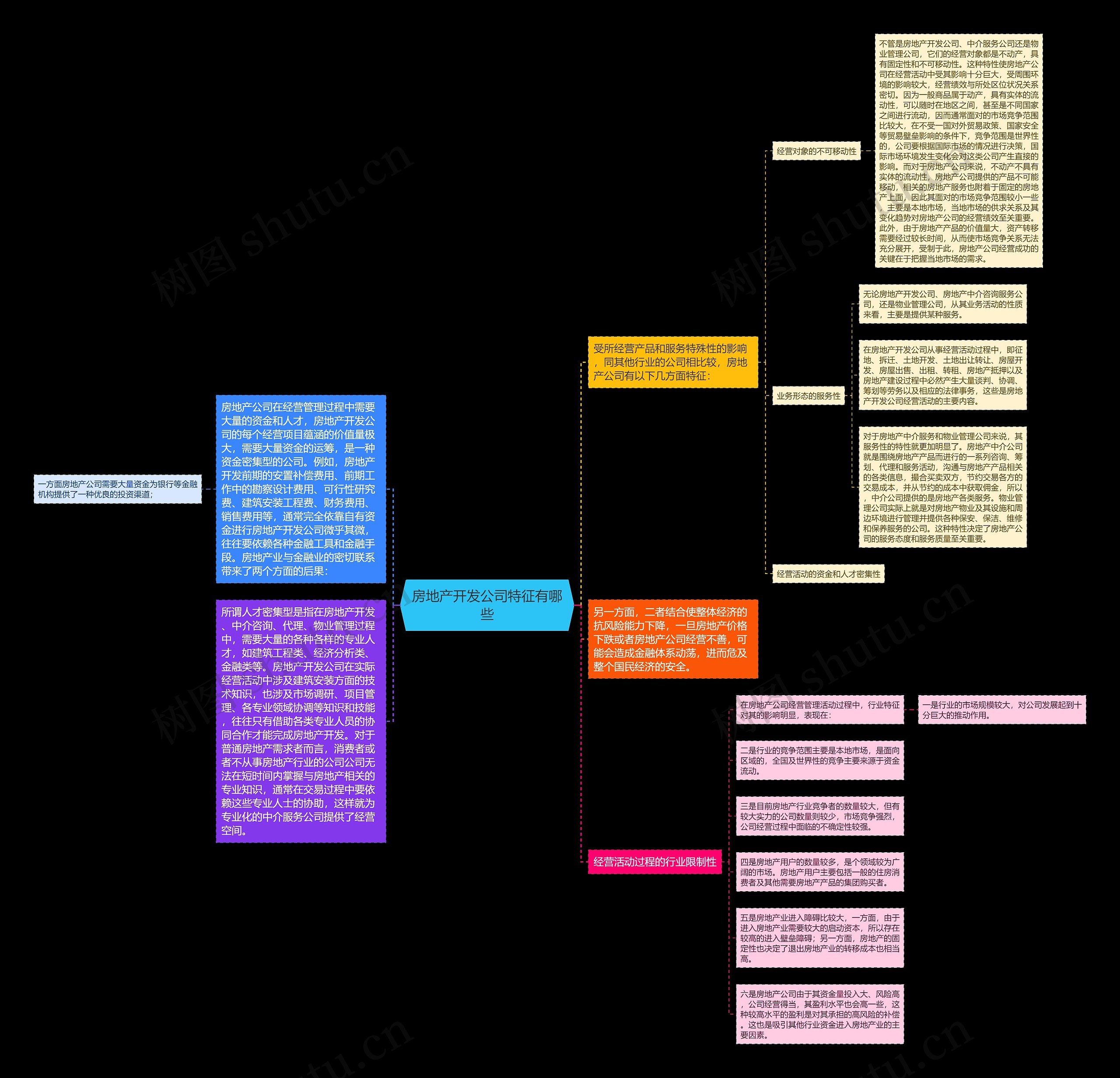 房地产开发公司特征有哪些思维导图