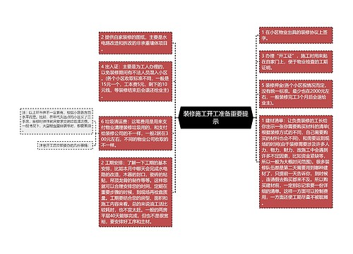 装修施工开工准备重要提示