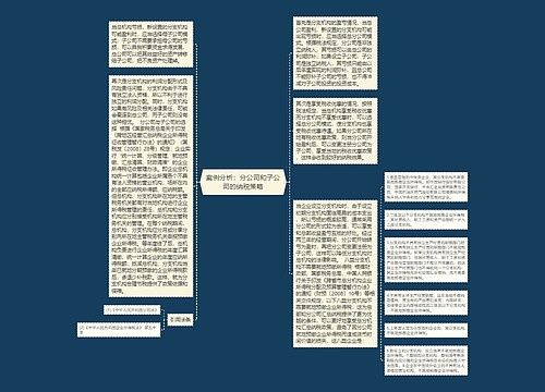 案例分析：分公司和子公司的纳税策略