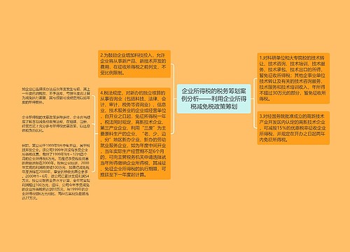 企业所得税的税务筹划案例分析——利用企业所得税减免税政策筹划