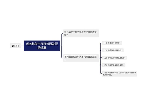 税务机关不代开普通发票的情况