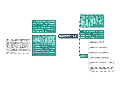 税收有哪些立法机构?