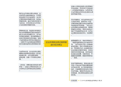 企业所得税法修正案草案进行初次审议