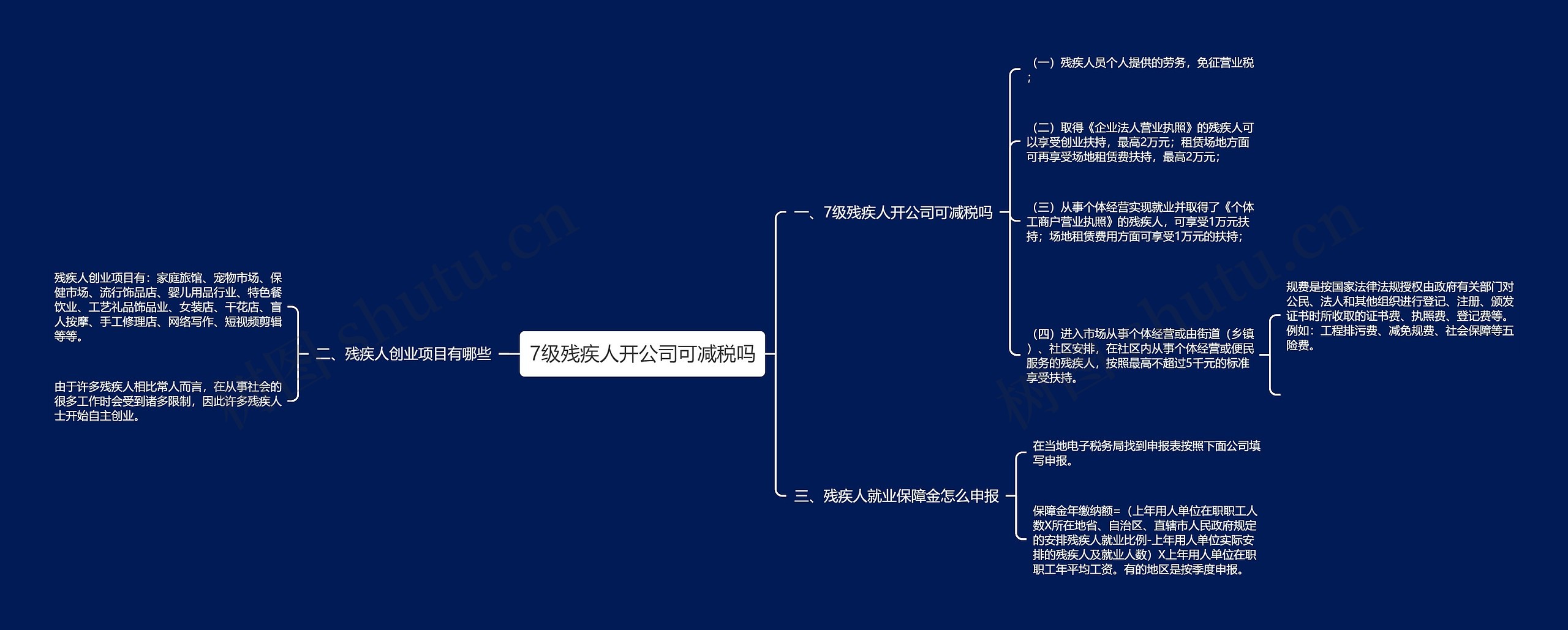 7级残疾人开公司可减税吗思维导图