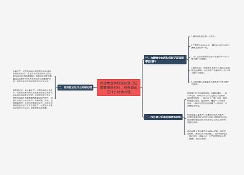 办理营业执照税务登记证需要哪些材料，税务登记证什么时候办理