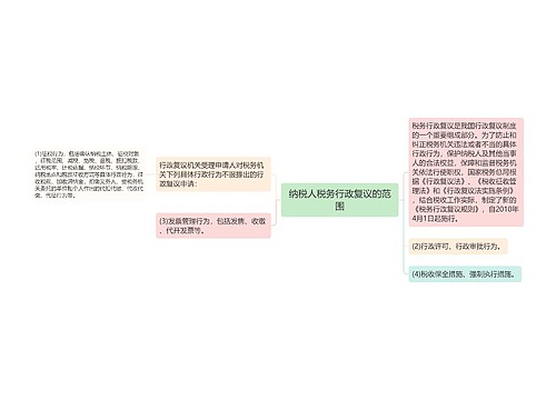 纳税人税务行政复议的范围