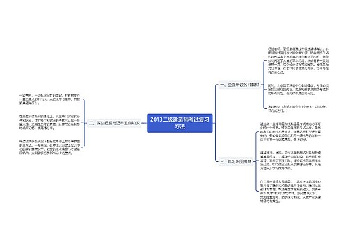 2013二级建造师考试复习方法