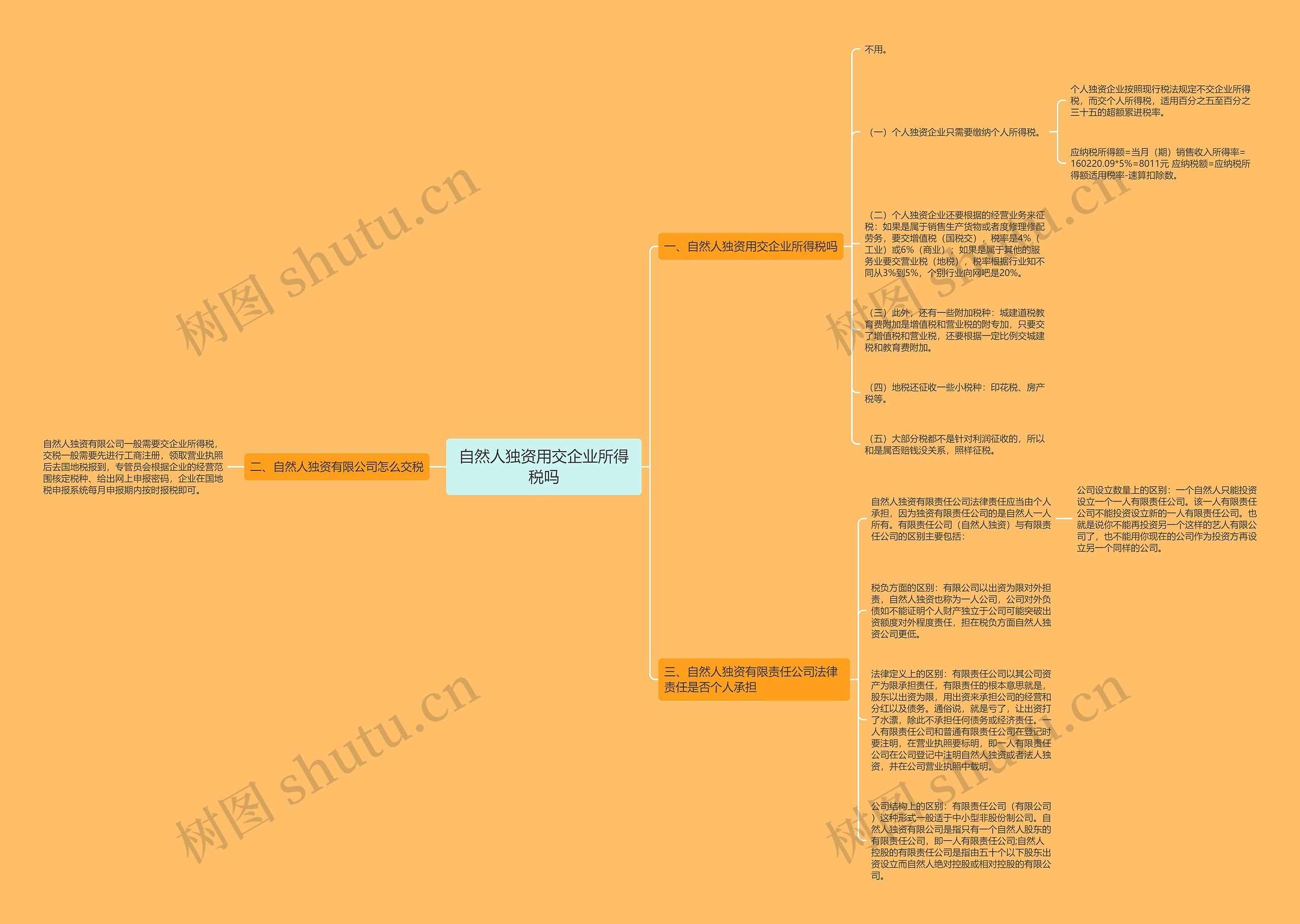 自然人独资用交企业所得税吗思维导图