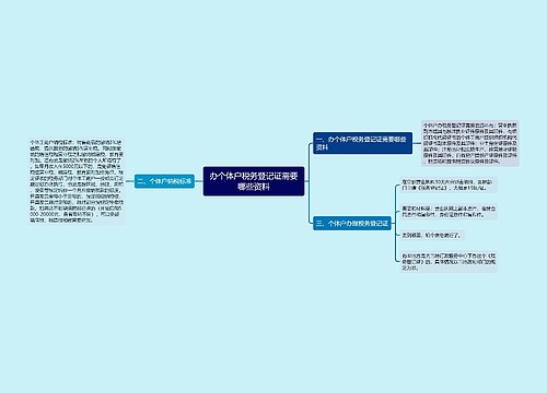 办个体户税务登记证需要哪些资料