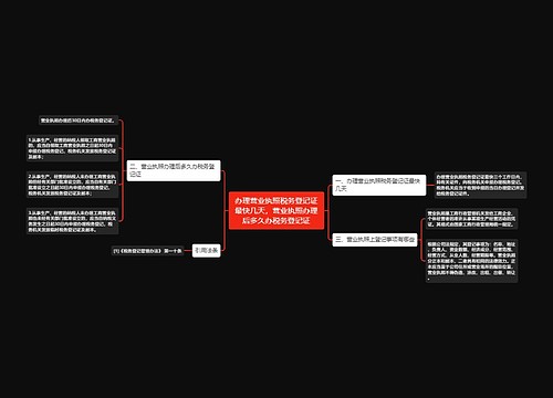 办理营业执照税务登记证最快几天，营业执照办理后多久办税务登记证