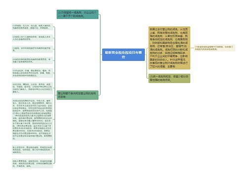 最新营业税免税项目有哪些