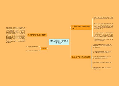 建筑工程劳务分包收中介费合法吗