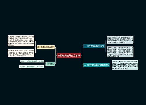 主体结构能劳务分包吗