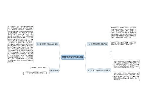 建筑工程可以分包几次