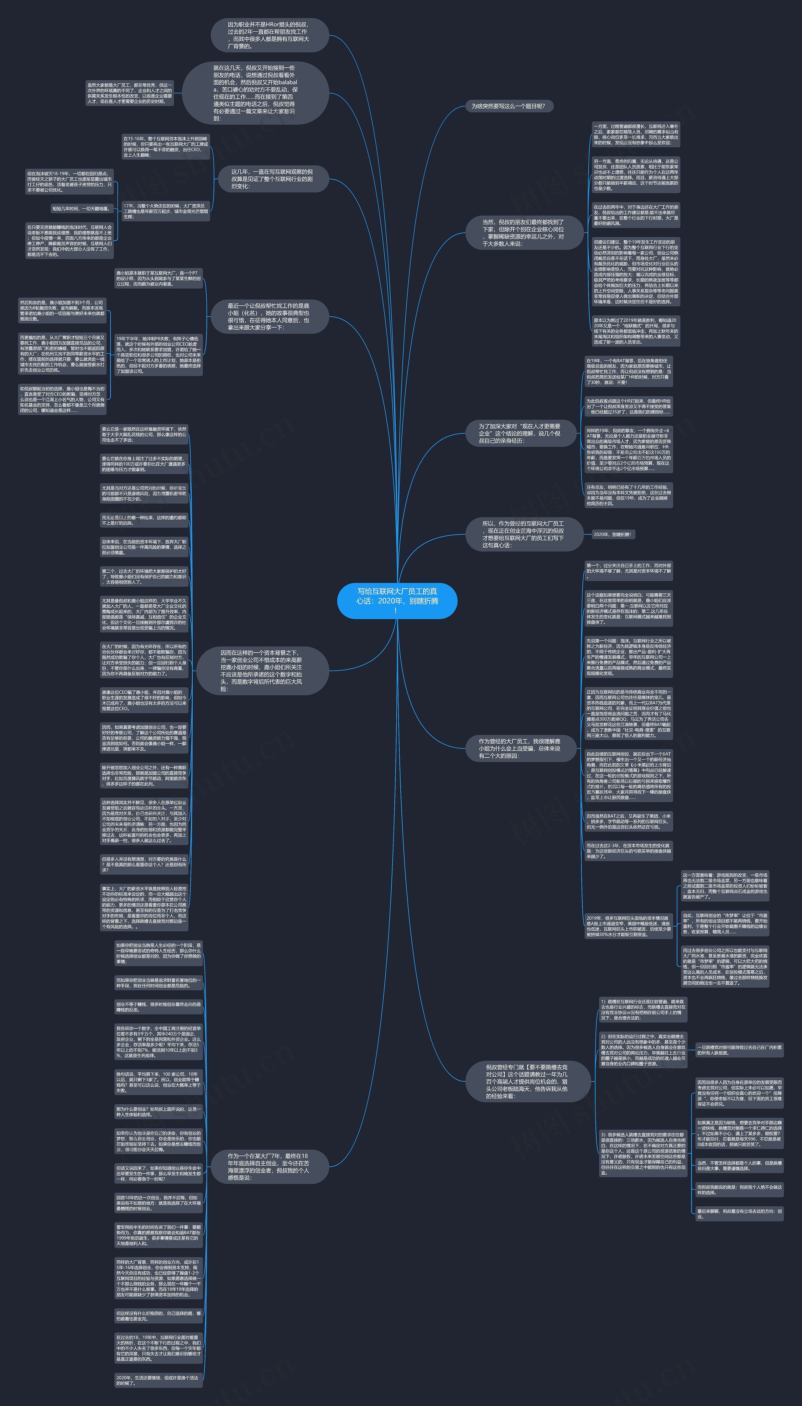 写给互联网大厂员工的真心话：2020年，别瞎折腾！思维导图
