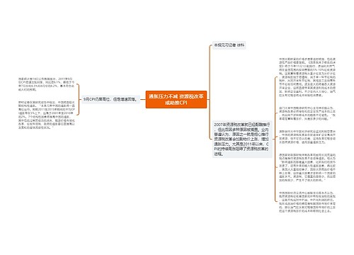 通胀压力不减 资源税改革或助推CPI