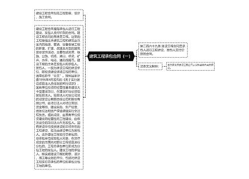 建筑工程承包合同（一）