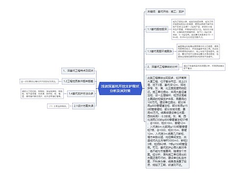 浅谈深基坑开挖支护现状分析及其对策